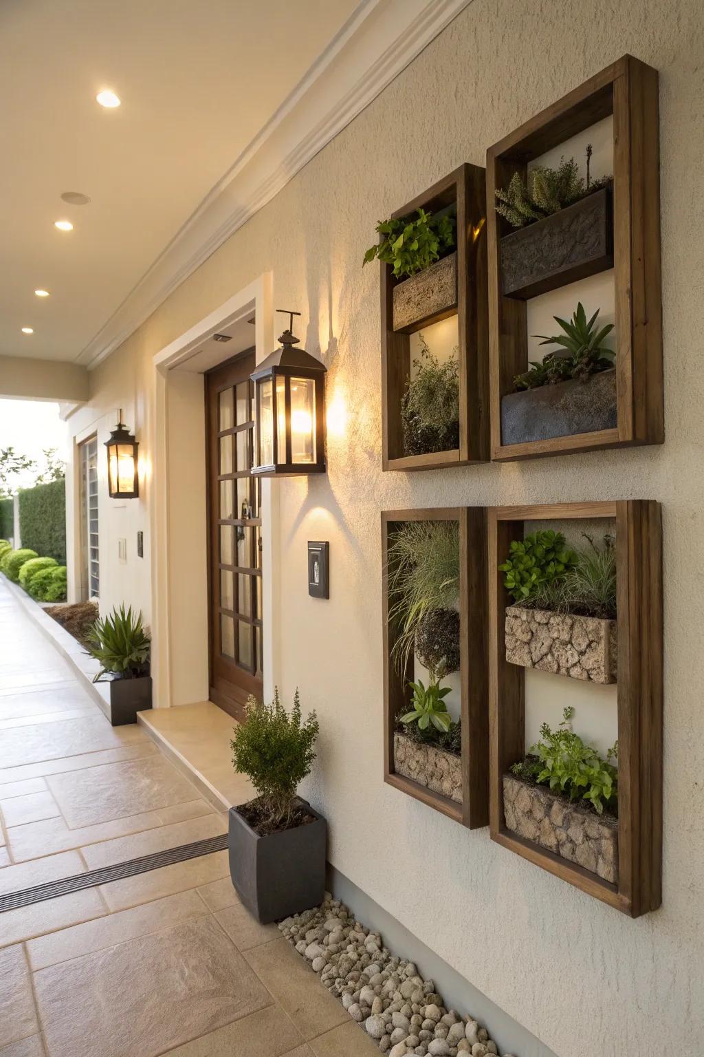 With shadow box plant displays, you can create depth.