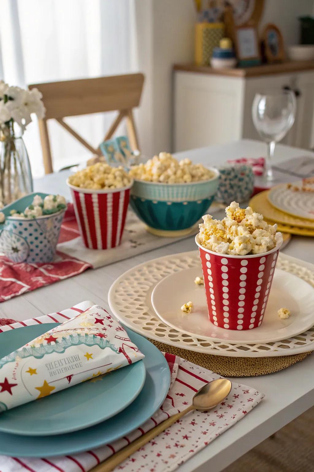 Maize-themed surface arrangements furnish a pleasurable and cohesive dining venture.