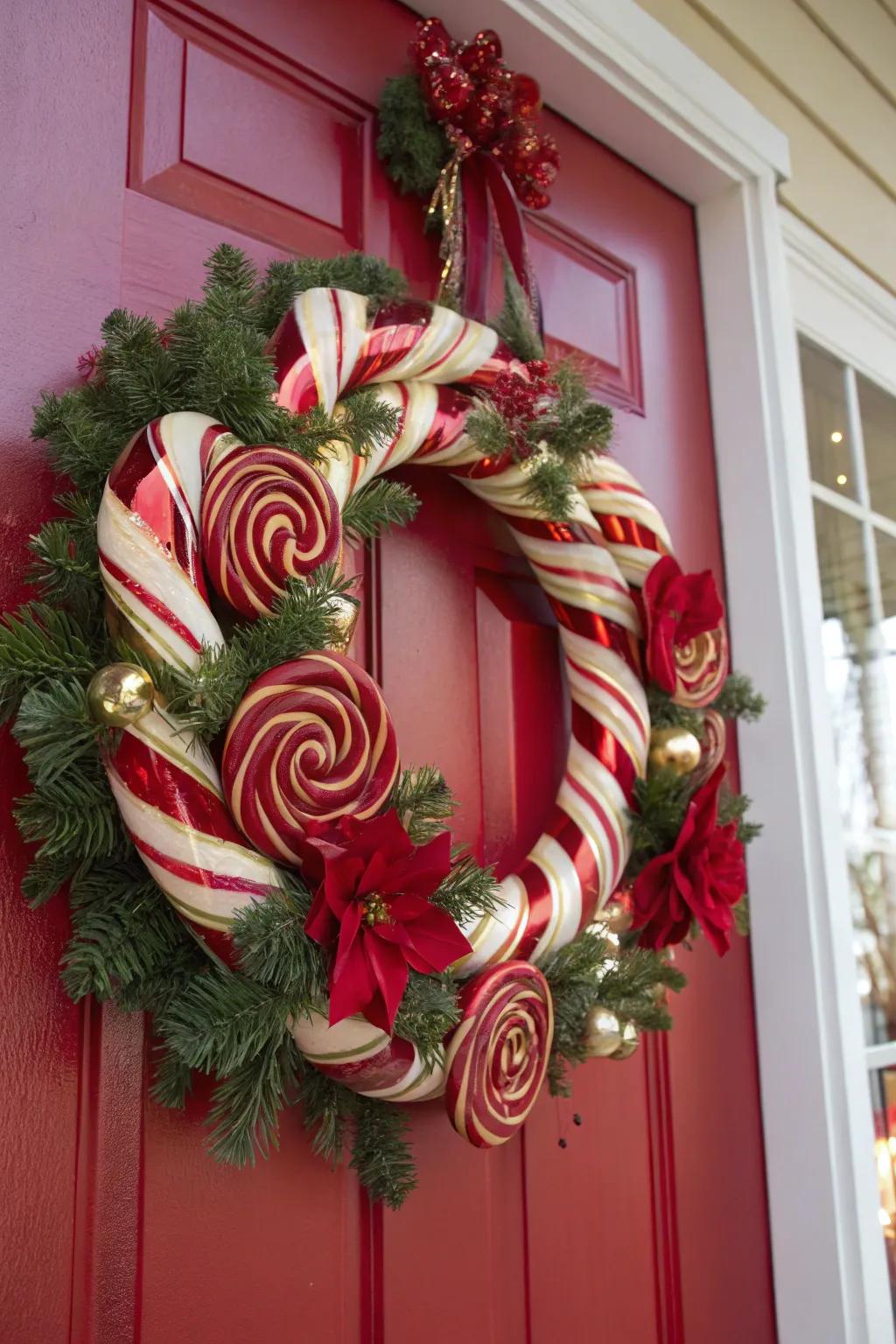 Playful and enjoyable, showcasing a candy cane theme.