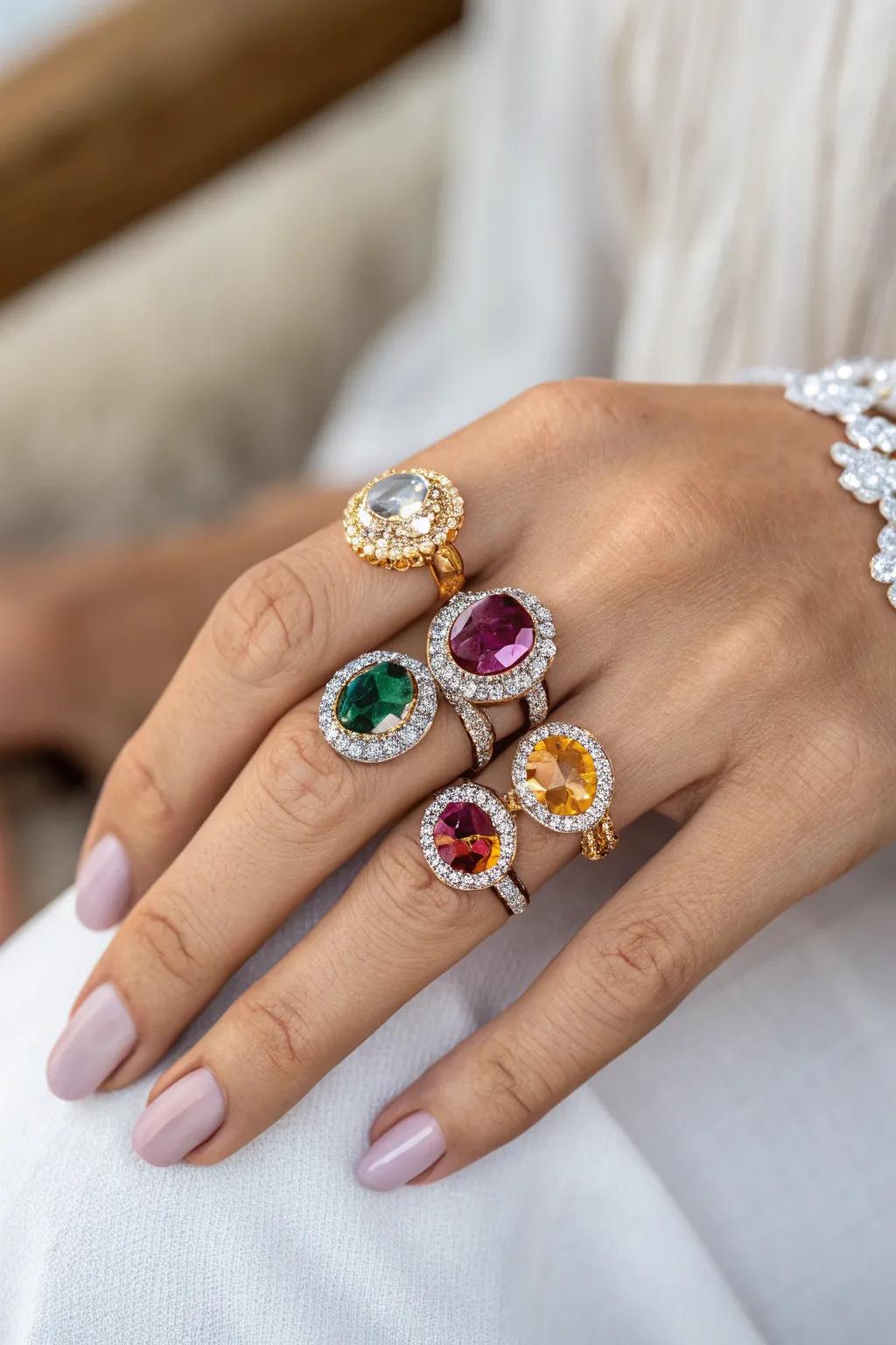 Elegant Gemstone Highlighted Rings