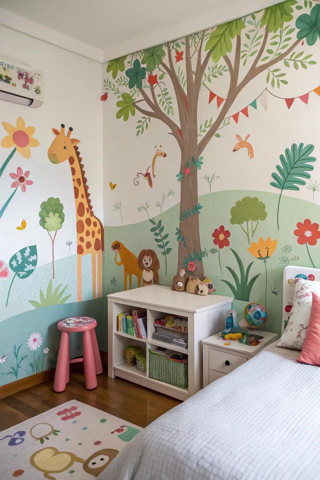 Wall works transform kids' rooms into imaginative and playful spaces.