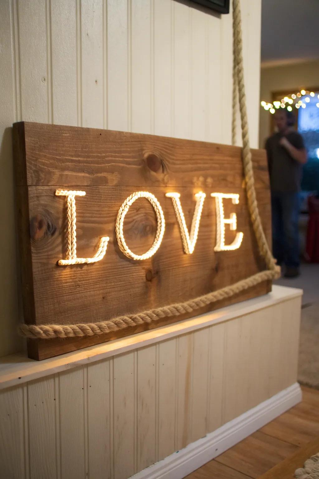 Incorporate a personal element with DIY optical strand signage.
