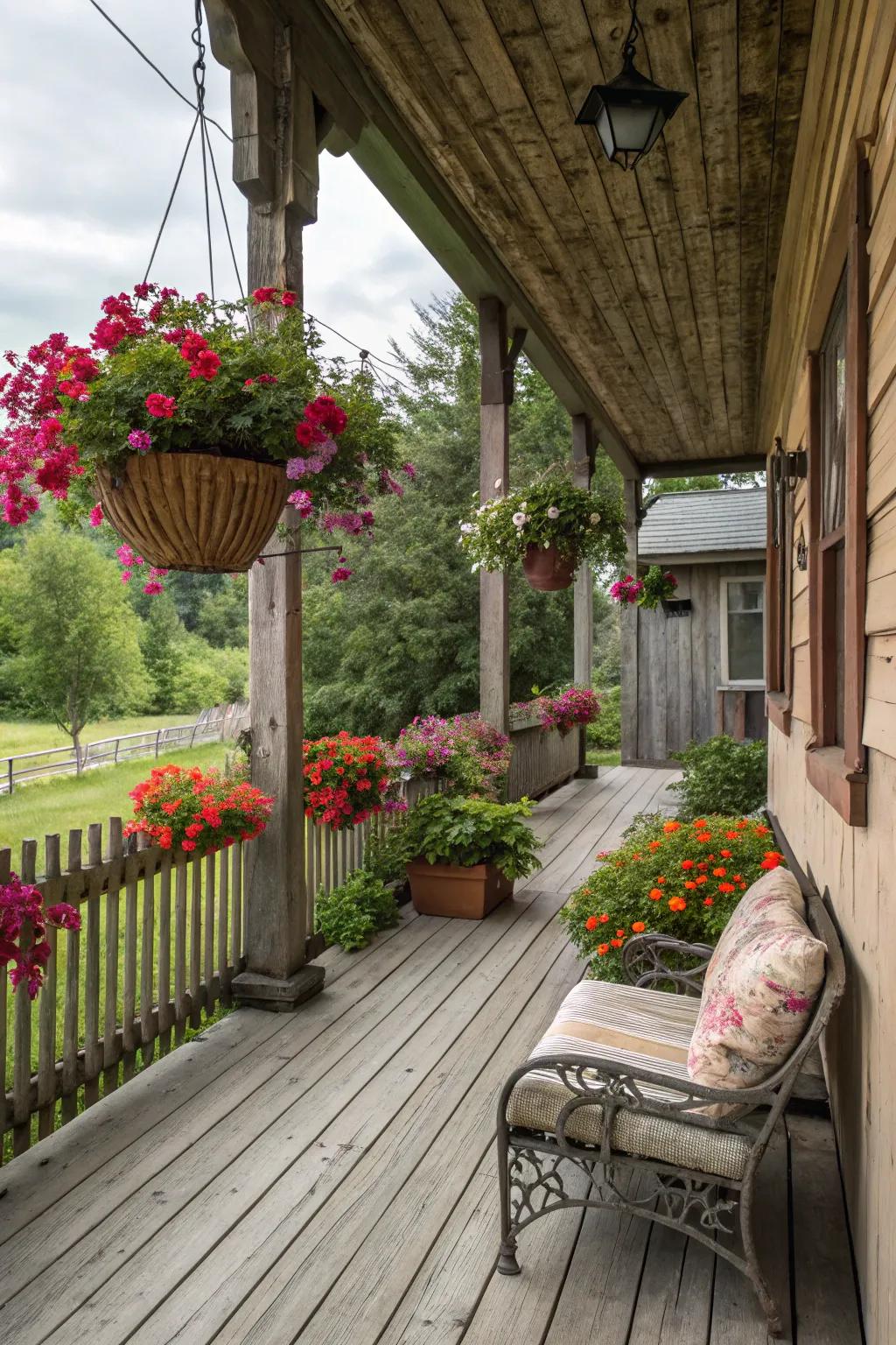 Suspension receptacles append vertical intrigue and charm.