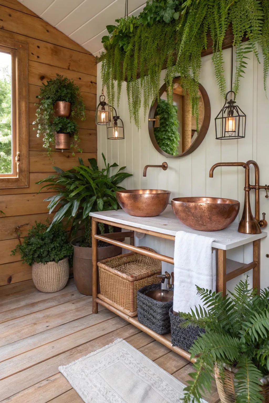 Copper and greenery are a great way to bring nature indoors.