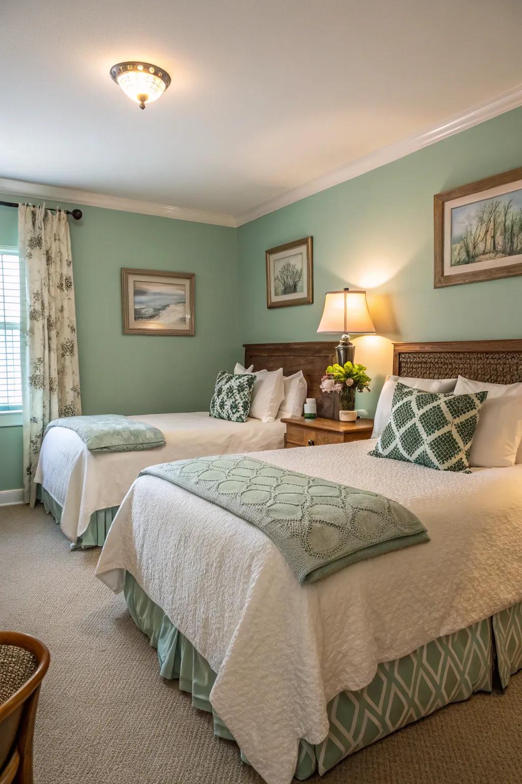 A renovated room that provides a soothing tone.