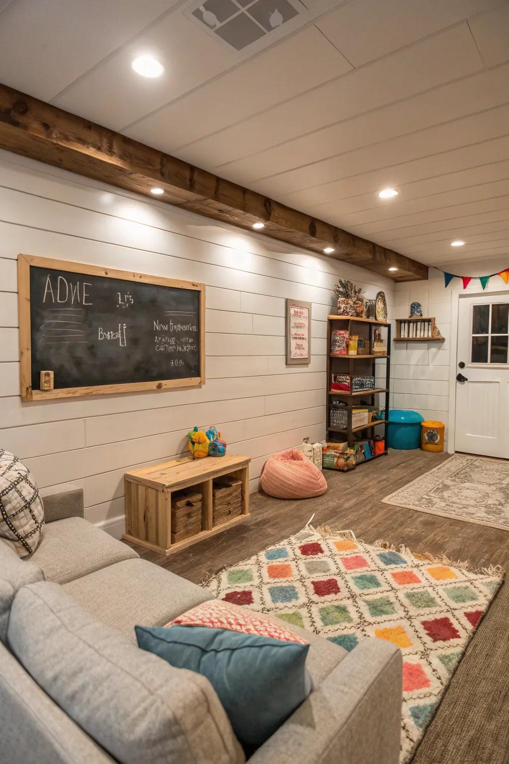 Family fun using interactive design and shiplap.