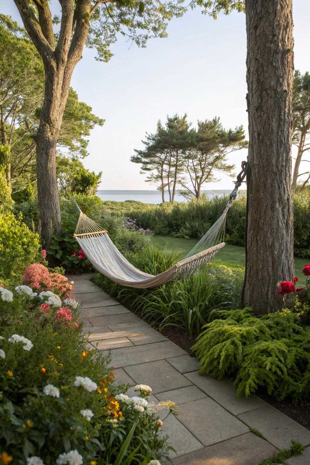 Create a personal hideaway with a hammock for ultimate relaxation.