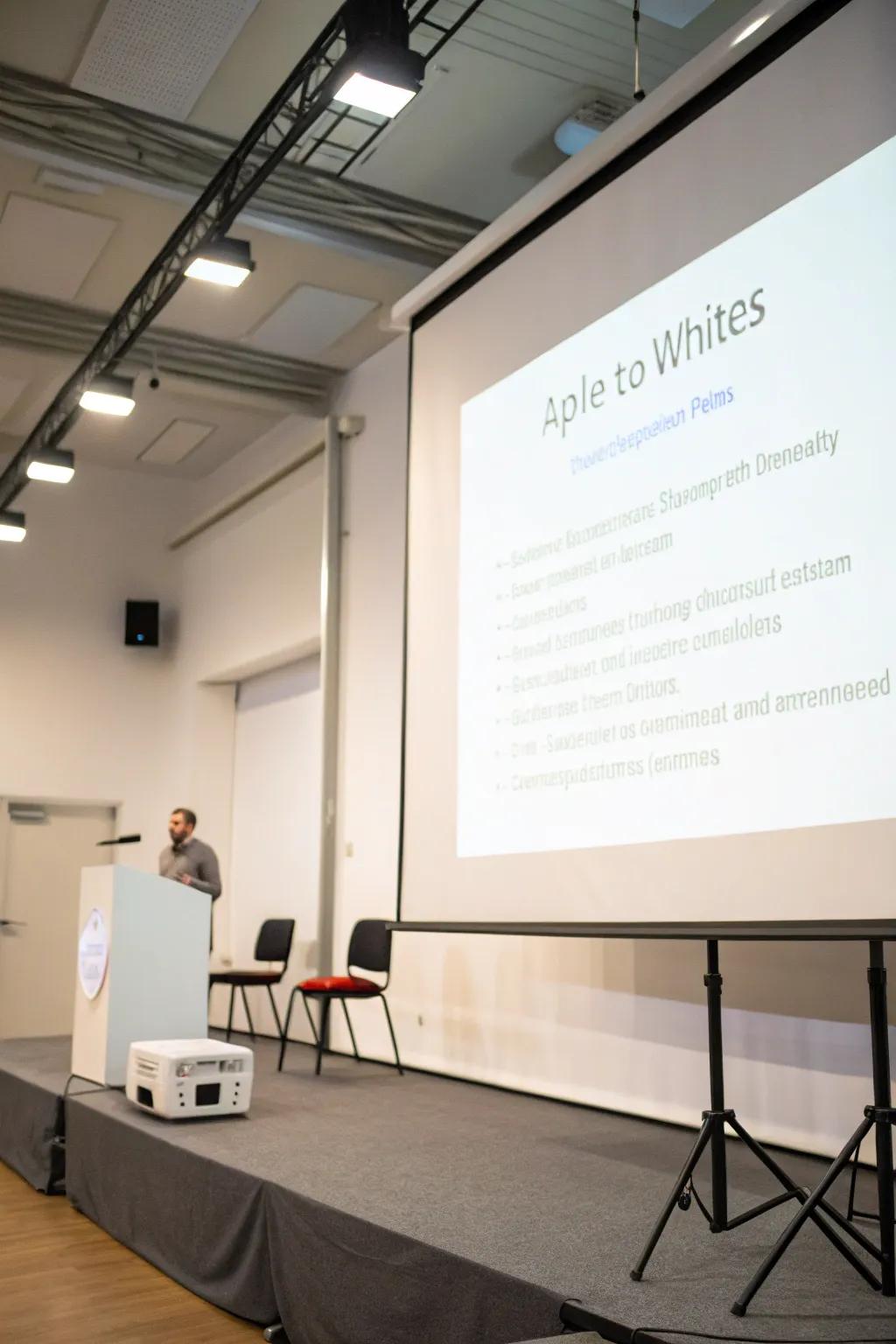 Slides that use white space effectively to maintain focus.