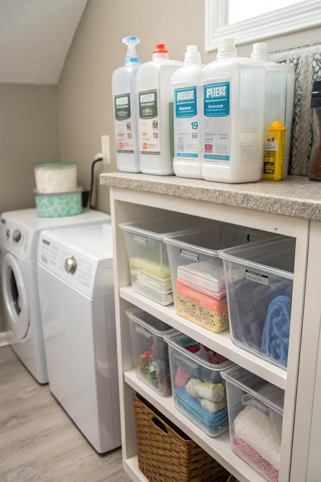 See-through receptacles offer a clean, organized appearance and easy access.