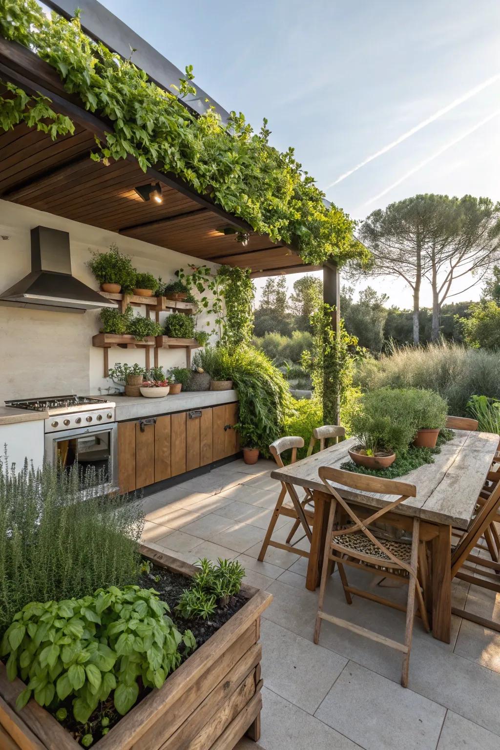 A spice garden infuses freshness and flavor into your cooking space.