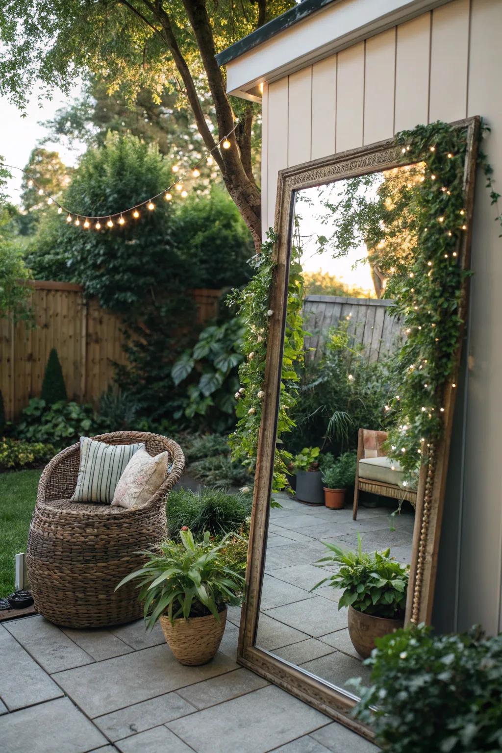 A looking glass can cause your small space to feel larger and brighter.