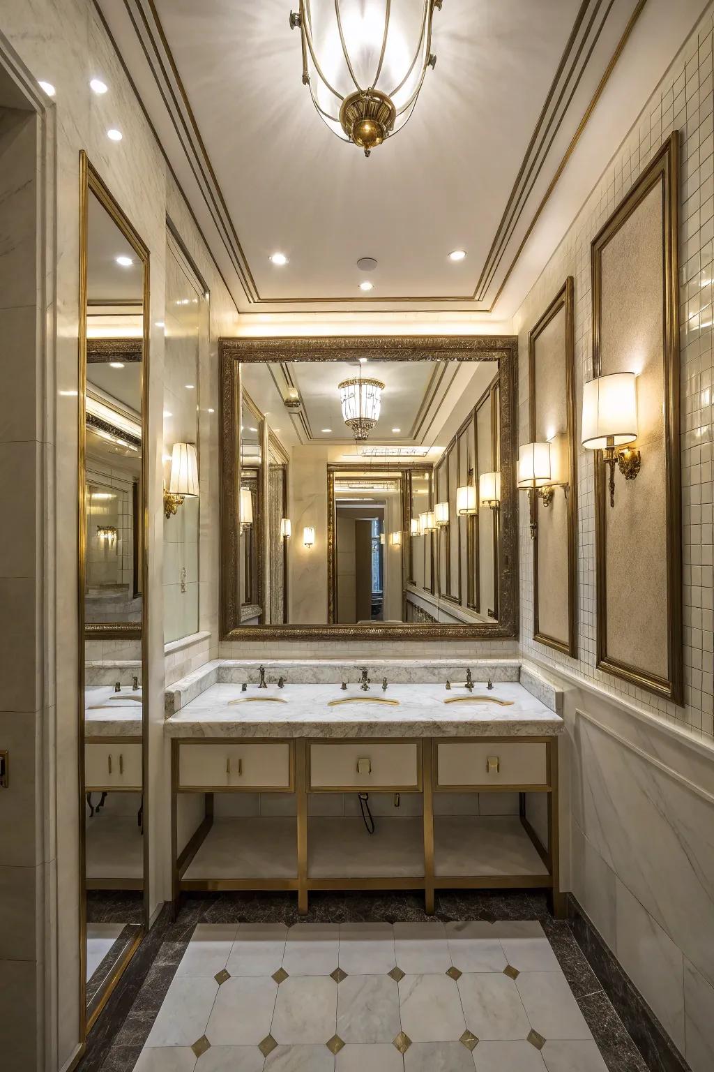 Mirrors reflect light and expand the space.