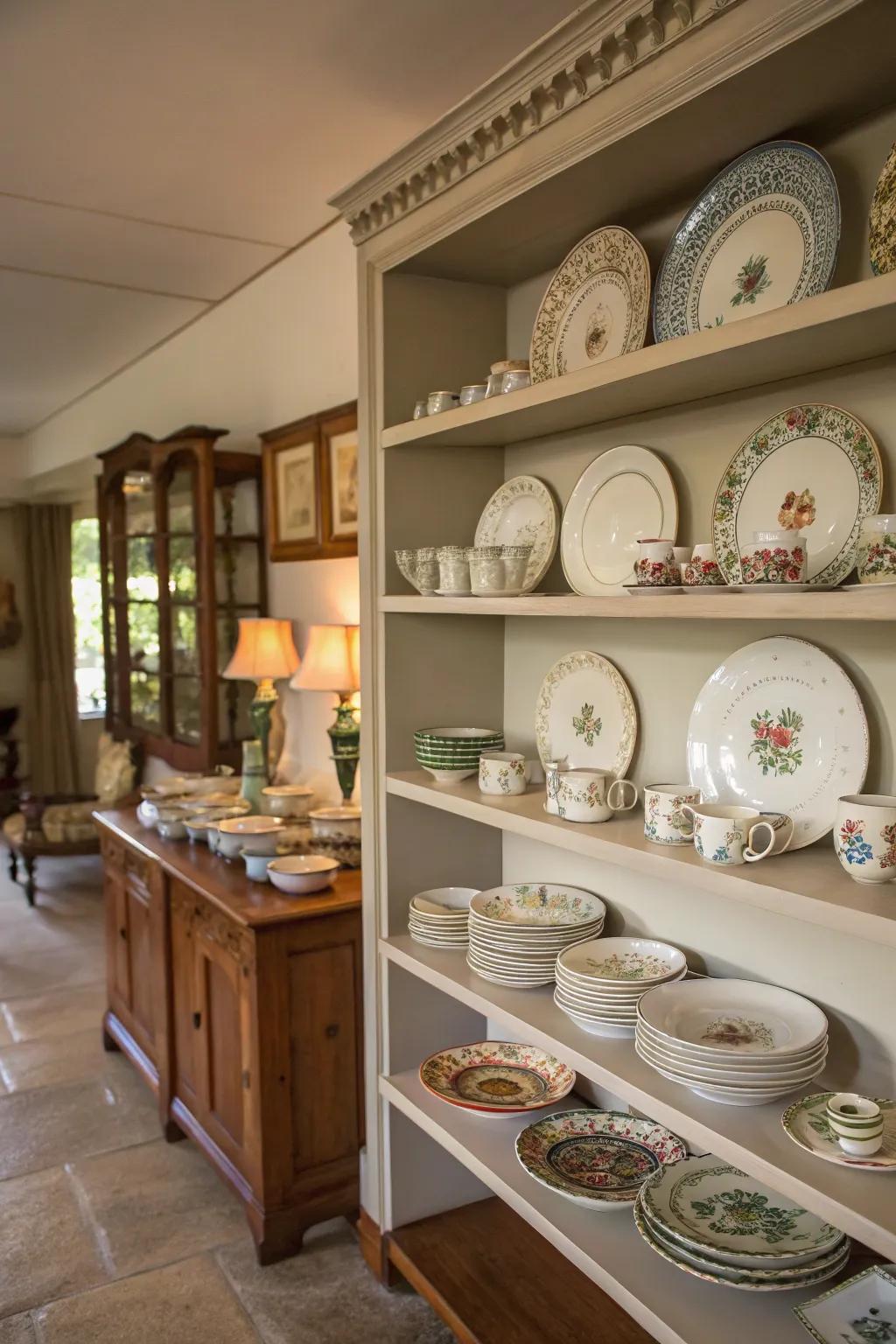 Collectibles add depth and tell a story in Southern homes.