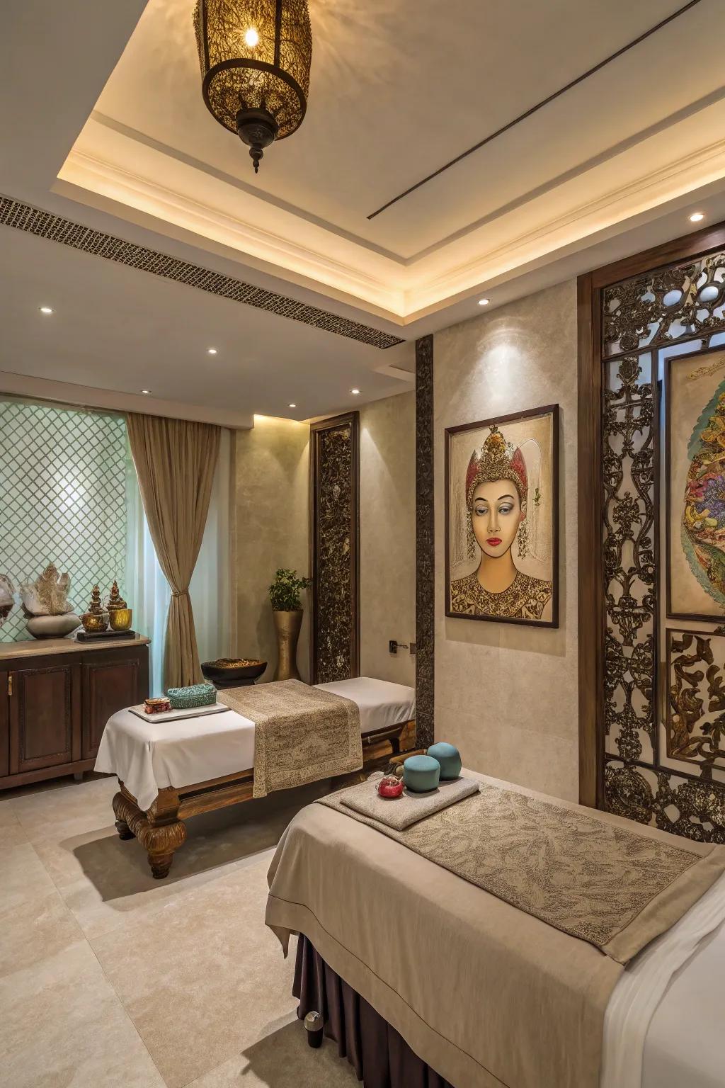 Enhance your spa with cultural and artistic details.