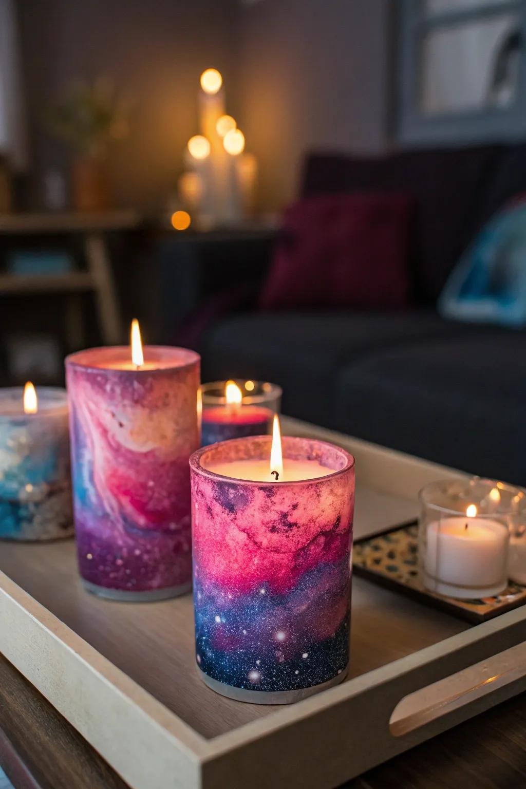 Candles inspired by nebulas which bring the galaxy's beauty to your design.