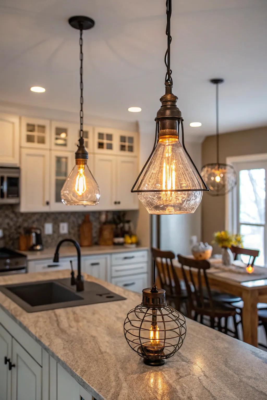 Distinct drop illumination contributes character and highlights key areas.