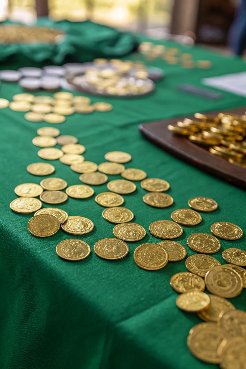 Incorporate a sprinkle of enchantment with a gleaming token distribution.