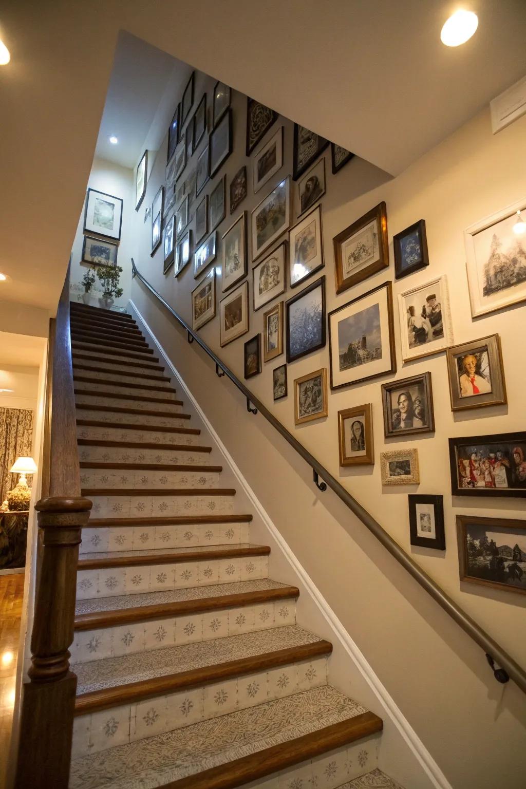 A timeline gallery wall chronicles life’s milestones in a beautiful way.