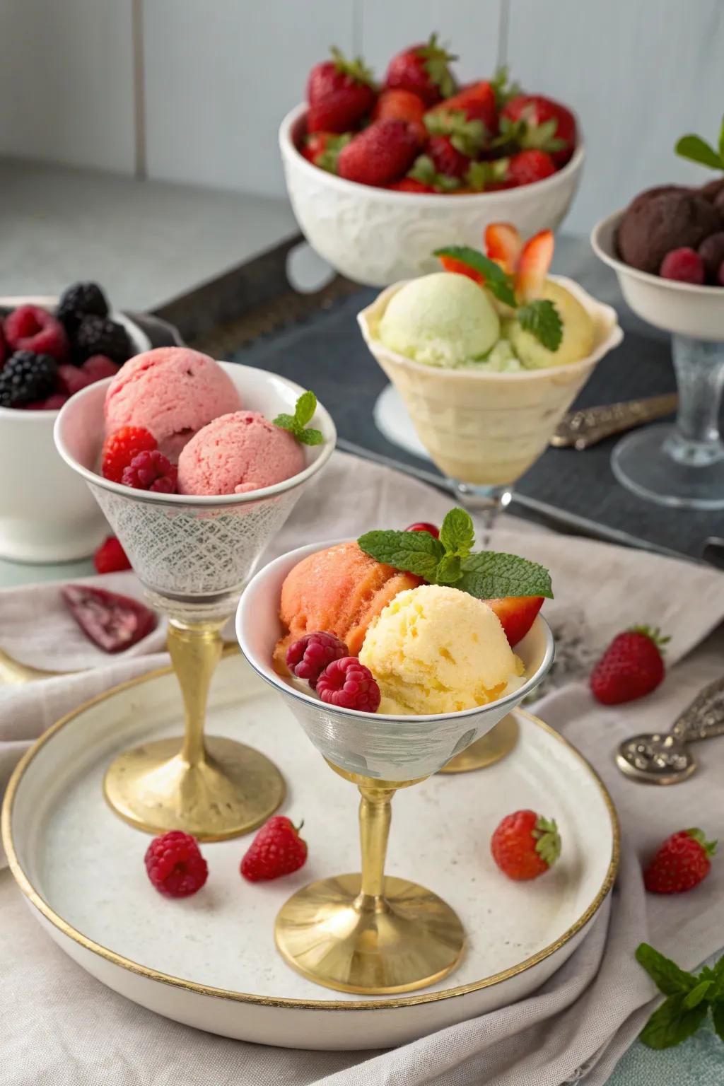 Collection of refreshing sorbets.