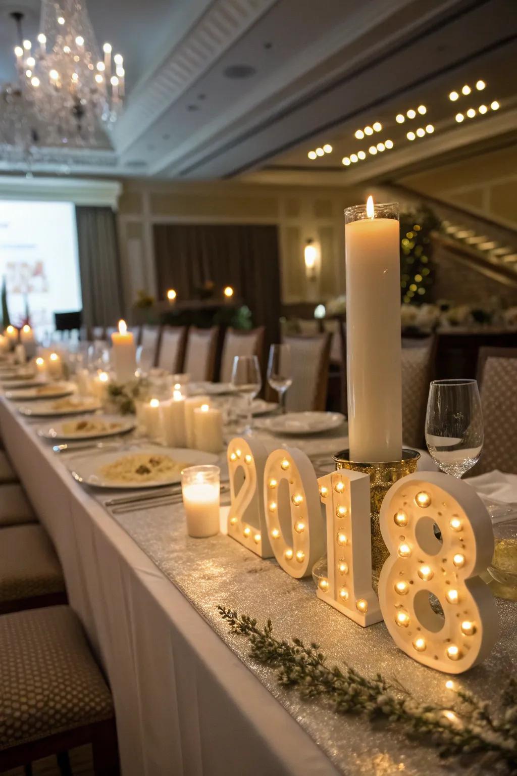 Graduation milestone lights add charm and celebrate the special achievement.