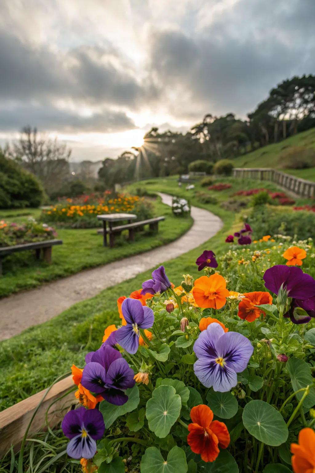 Edible flowers contributing color and taste to your herbal teas.