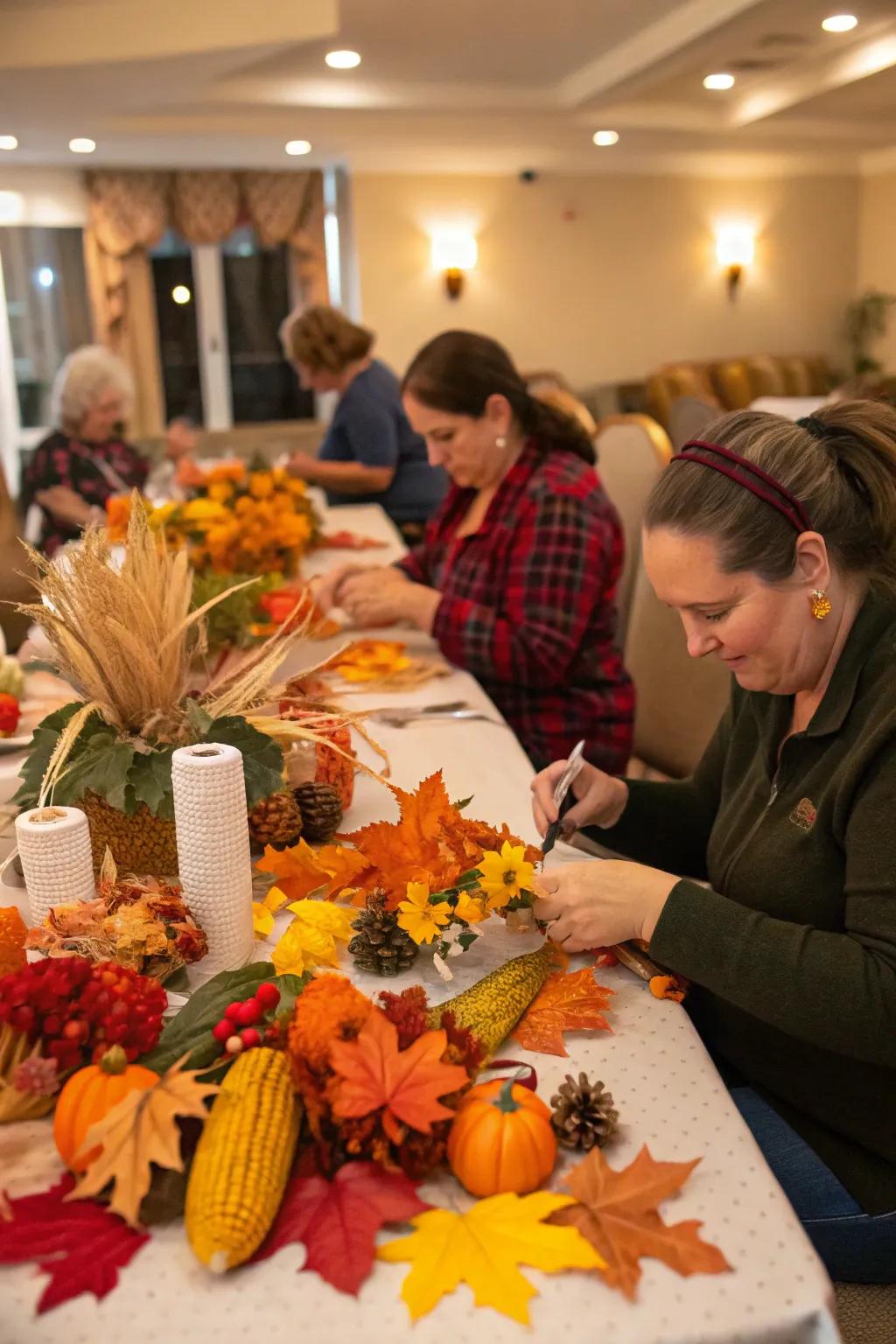 Making personalized centerpieces infuses charm into the decorations.