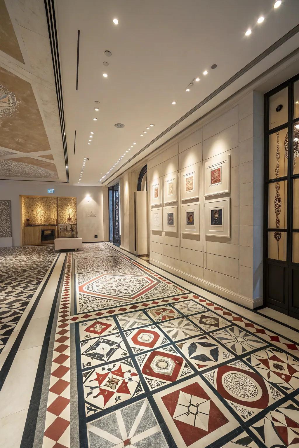 Make an impression with visual symmetrical tiles.