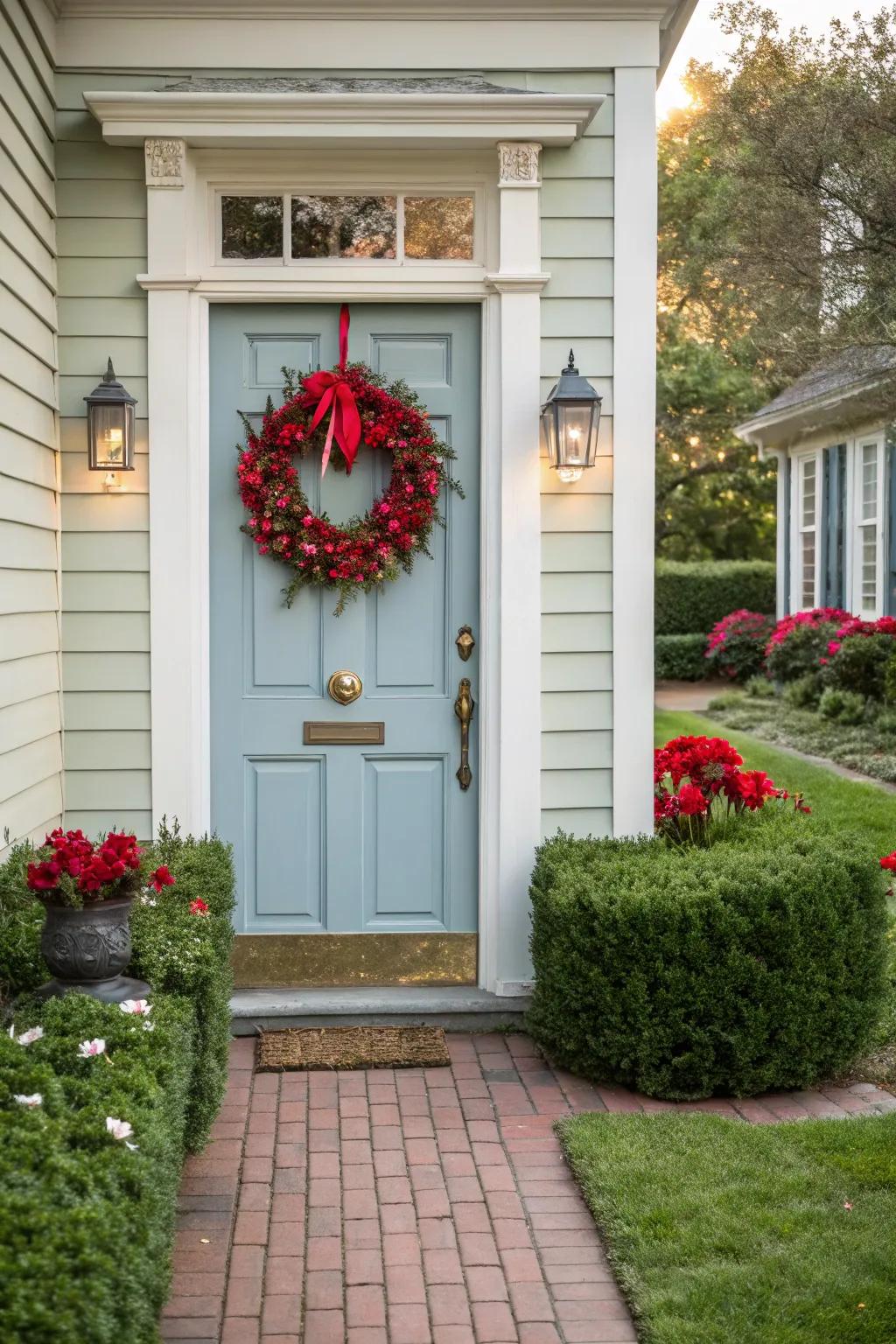Holiday decor brings a welcoming and personal touch to any door.