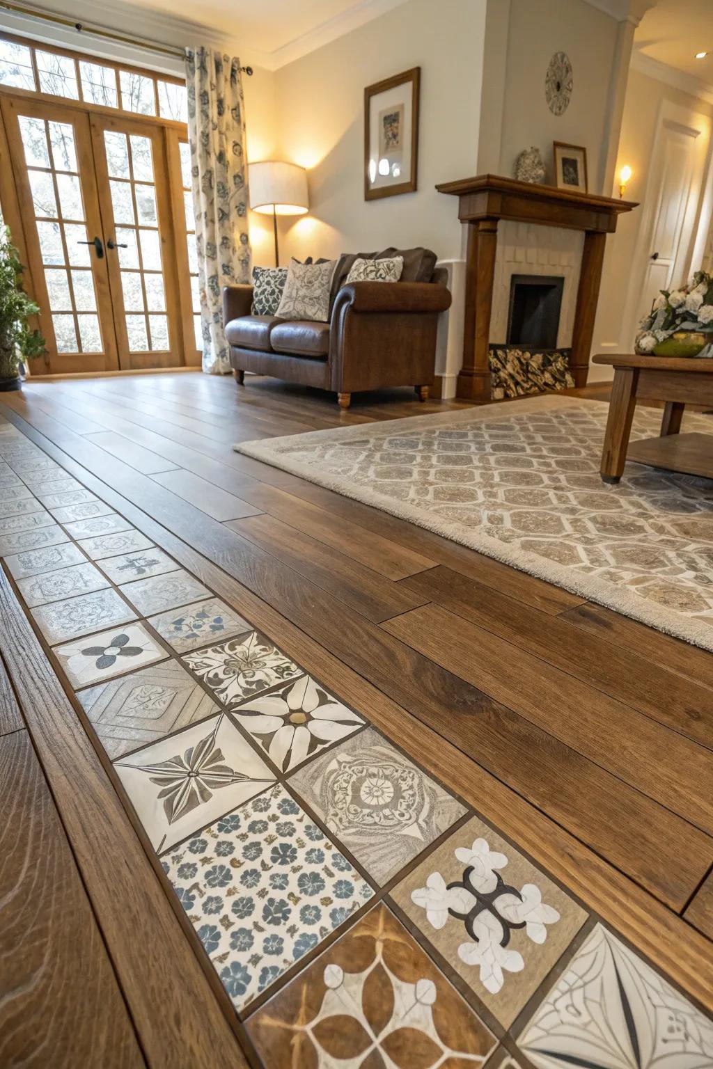 Blend materials for dynamic transitional designs.