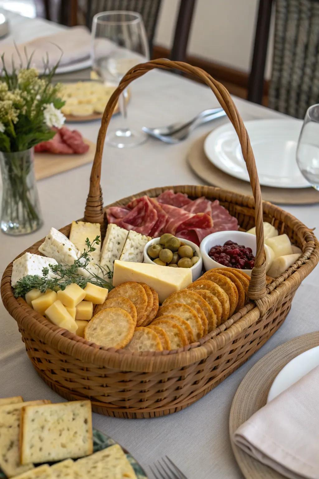 A gourmet basket for the foodie in your life.