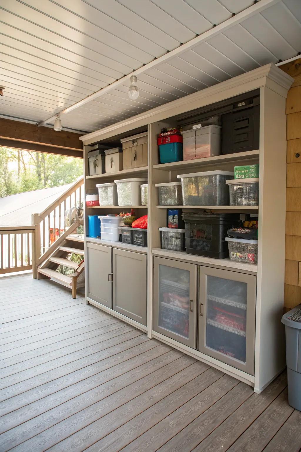 Multipurpose cabinets adjust to your storage requirements, keeping everything organized.