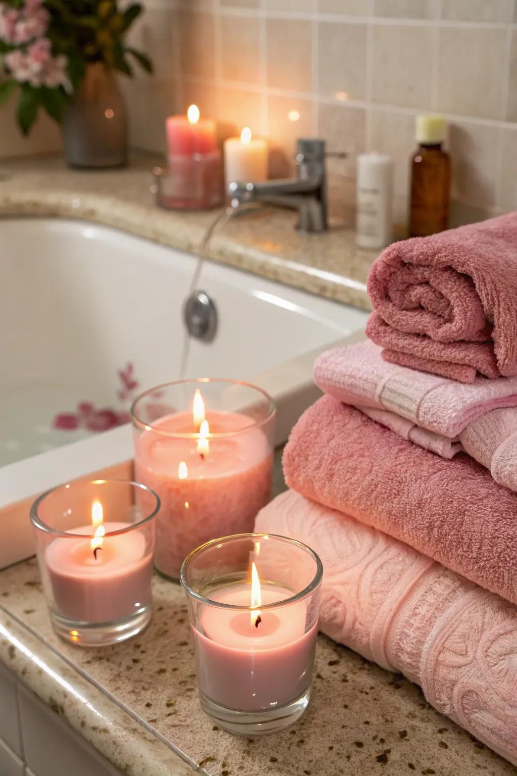 Romantic touches in the bathroom