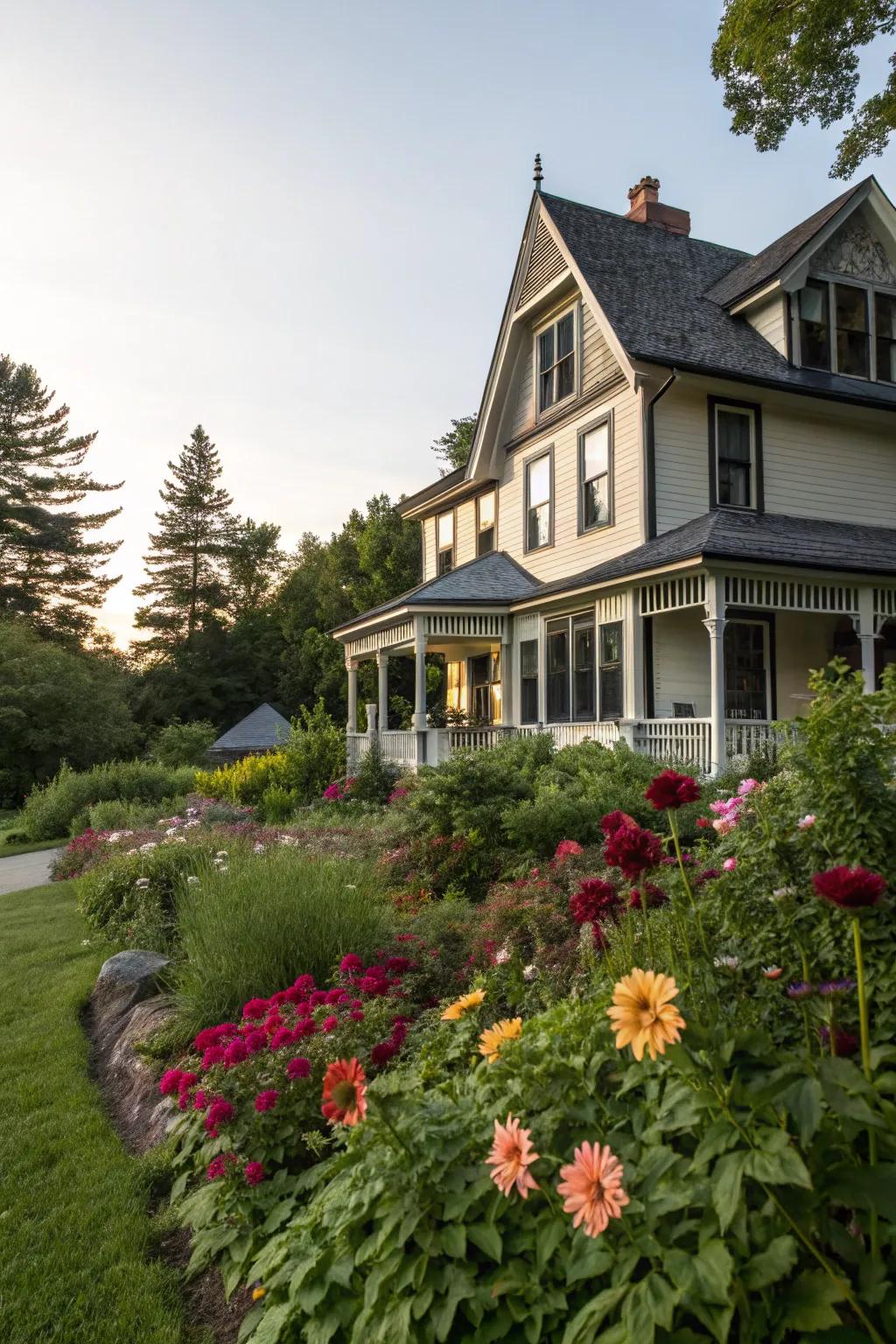 Contrasting trim showcases architectural elements beautifully.