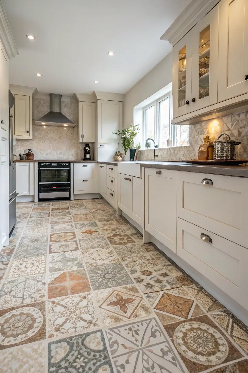 Experiment with scale designed for a unique vinyl flooring style.