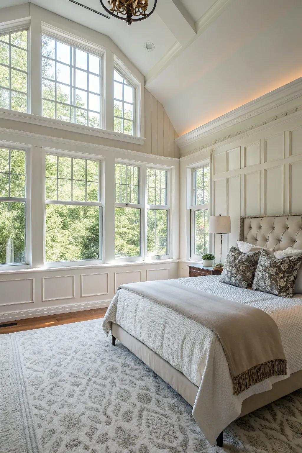 Genuine light enhances the magnificence of paneling in your bedroom.