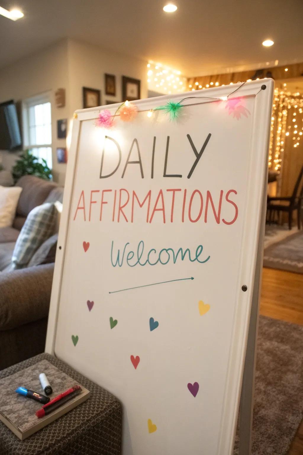 Regular affirmations adding positivity to a magnetic writing surface welcome.
