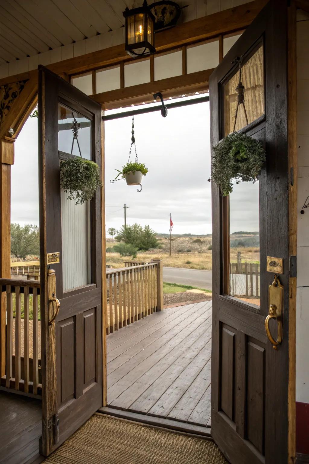 Pub-style entrances add a playful western spin.