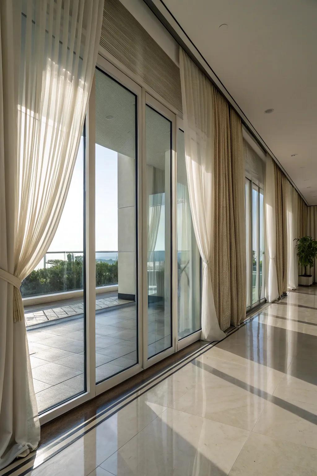 Ripple fold drapery providing modern fluidity and ease