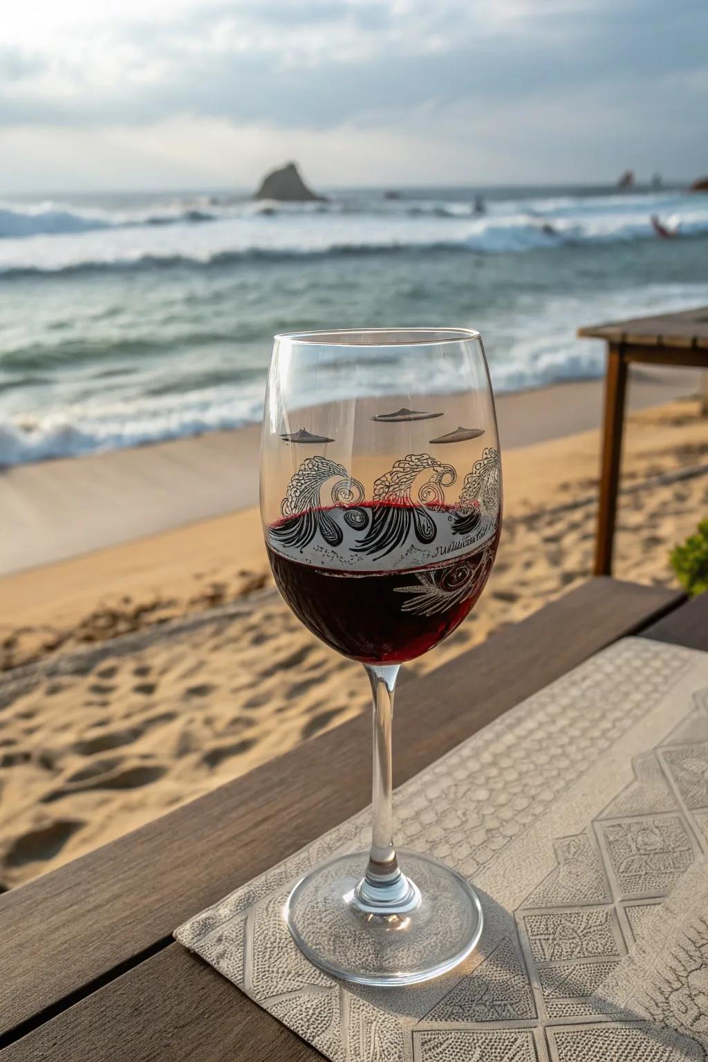 Ocean undulations inject a coastal allure into your wine glass selection.