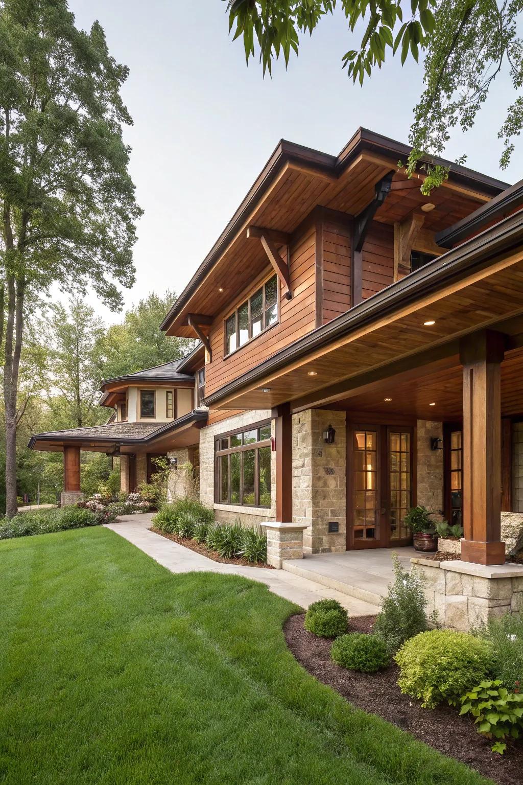 Maple wood soffits exude luxury and timelessness.