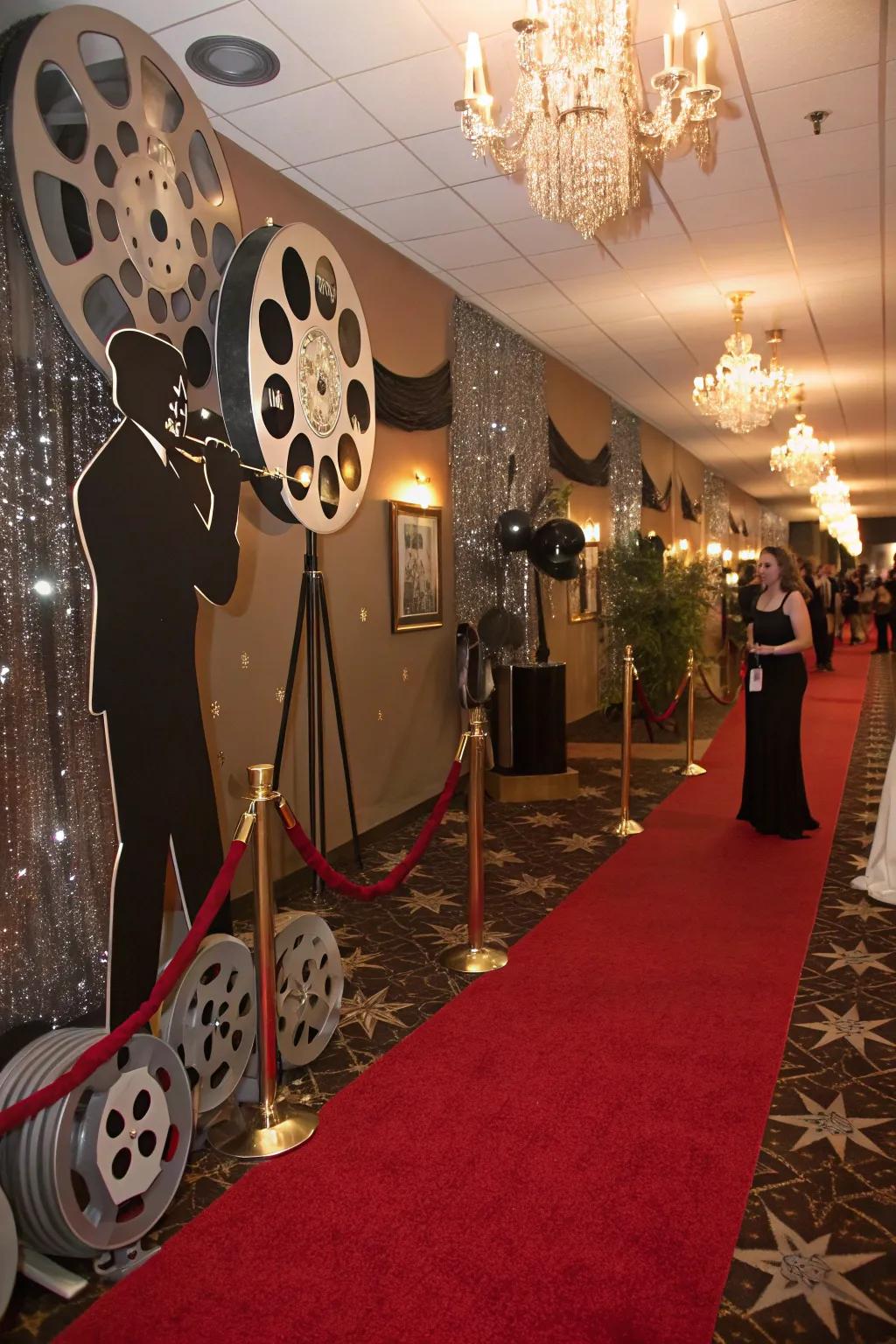 Incorporate Hollywood glamour into your celebration through iconic movie decoration.