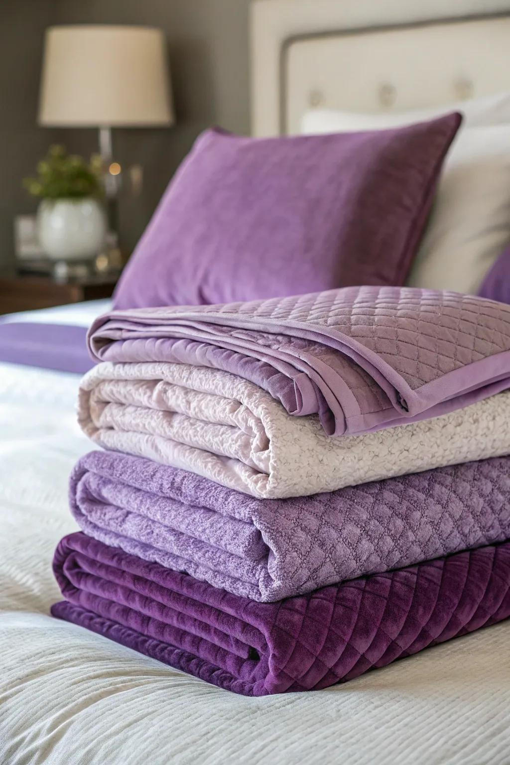 Wrap yourself in layered amethyst coziness.