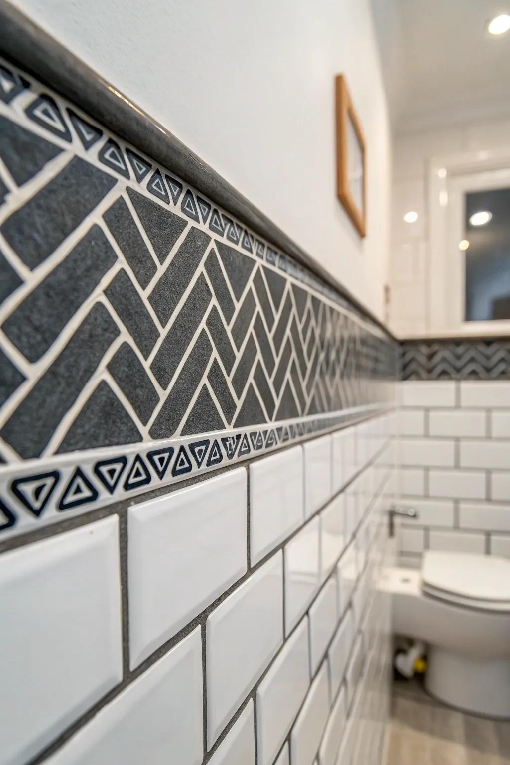 Contrasting grout highlights tile patterns beautifully.