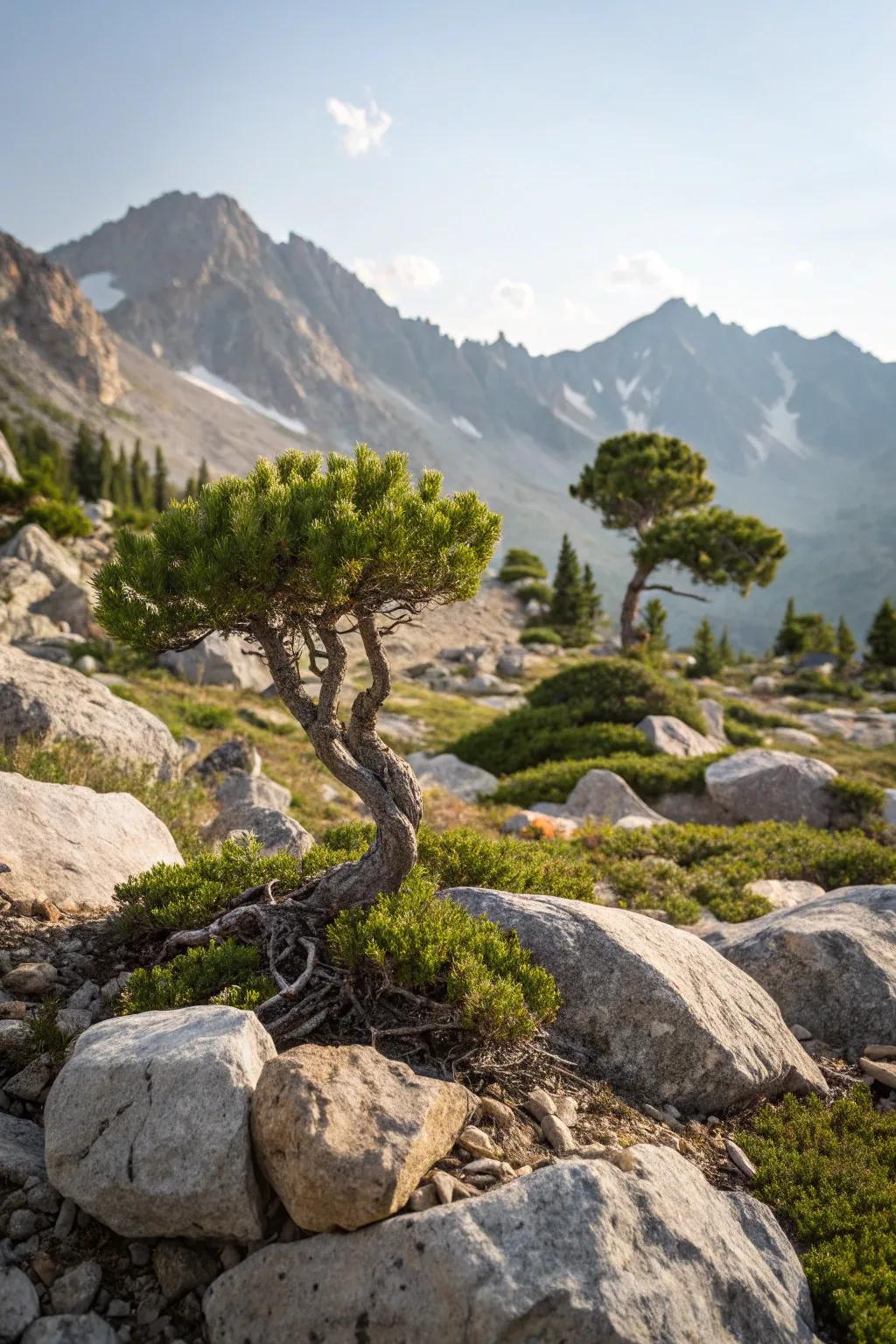 A forest-inspired essence achieved with charming miniature trees.