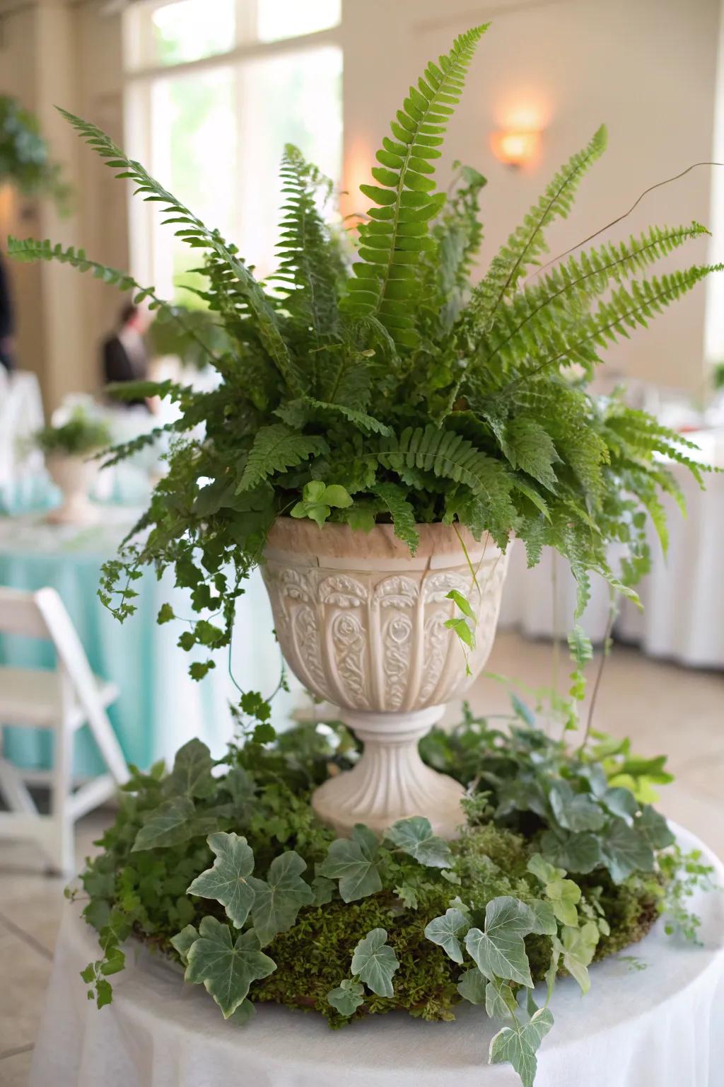 Potted foliage affixes a rejuvenated, organic vibe onto your decor.