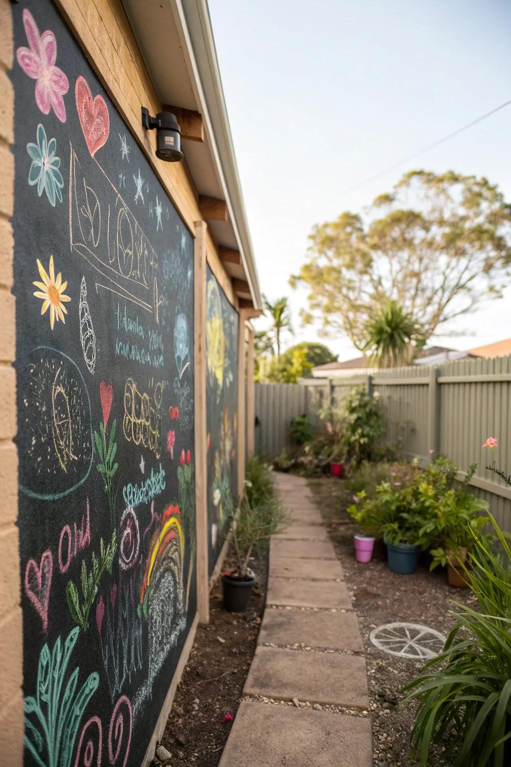 Chalkboard walls inspire creativity.