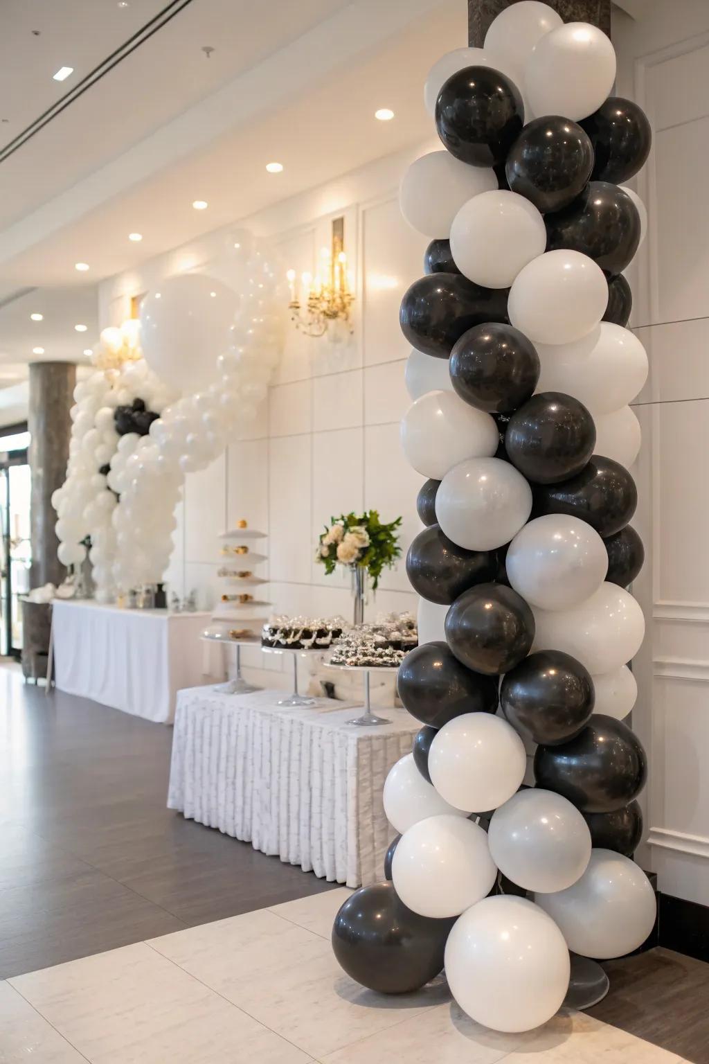 A single-hue balloon showcase offers a sleek, modern aesthetic.