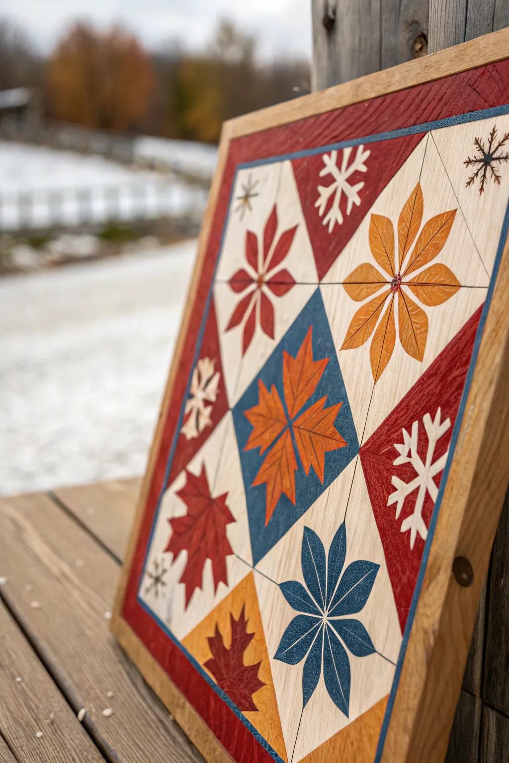 Celebratory quilt design for the seasons.