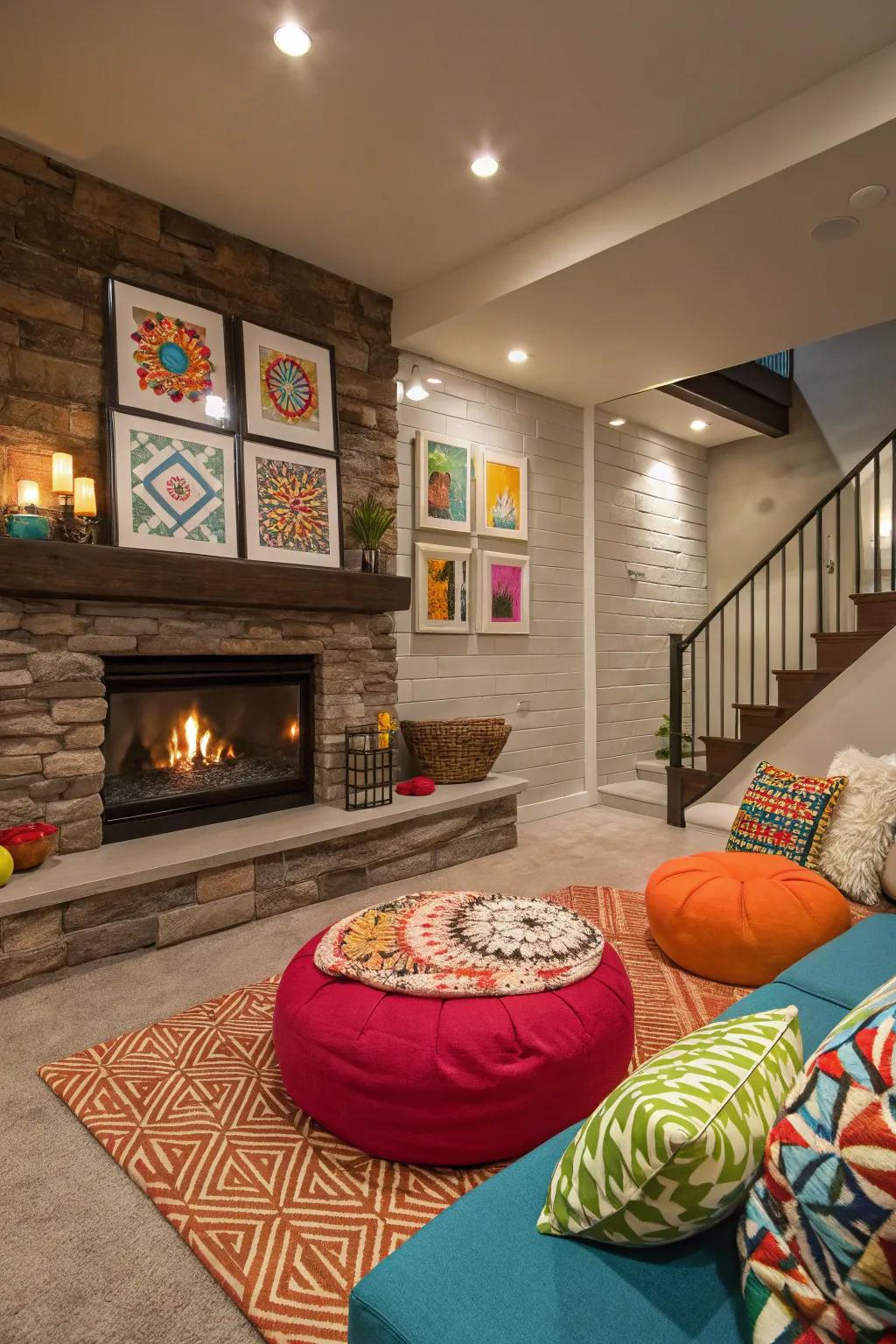 Color bursts enhance interest and vibrancy.