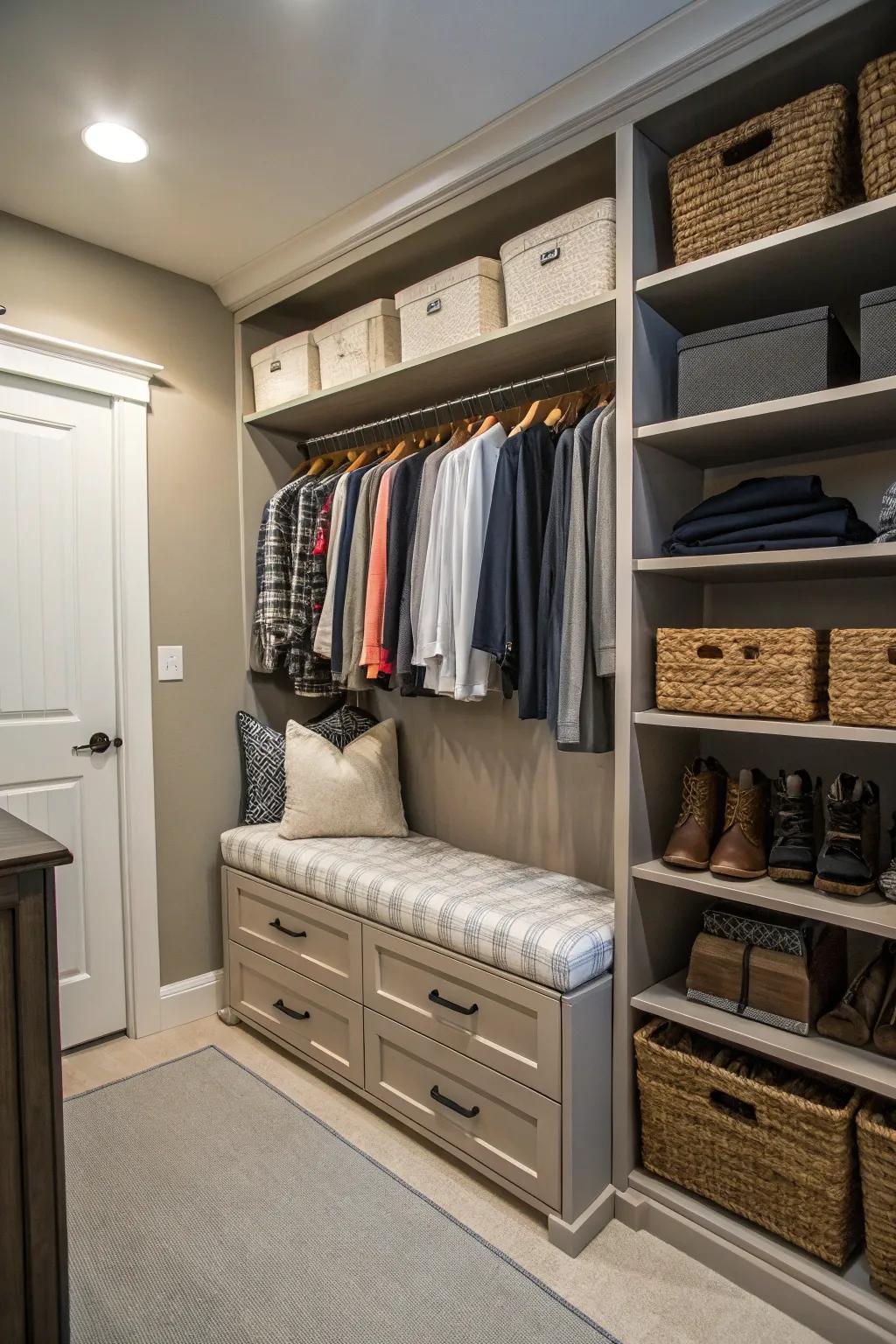 Multi-functional furniture makes your closet more efficient.